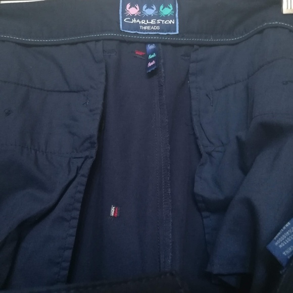 Men's Charleston To Navy Embroidery Stitch Flags D - Picture 3 of 5